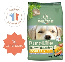 Flatazor Pure Life Adult Light&Sterilized Dog (Курица)